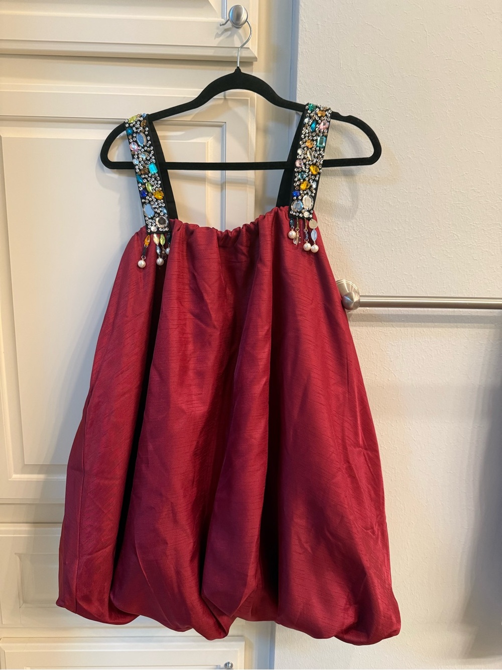 Sunday in Brooklyn Red Mini Dress with Embellished Straps